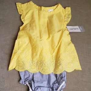 Blue and yellow onesie